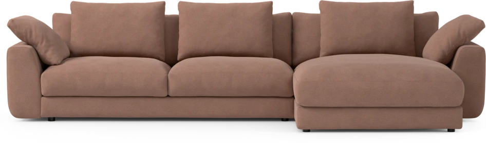 Amie - 3-sits med schäslong höger - Rosa