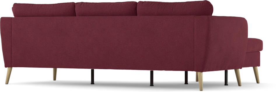County - 3-sits soffa med flyttbar schäslong - Röd