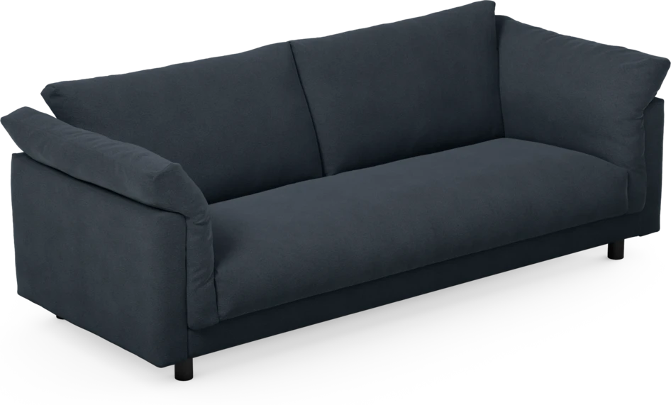 Cherrie - 3-sits soffa, hel dyna, fast klädsel - Blå