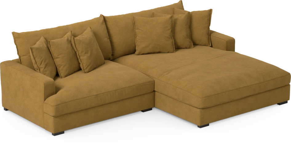 Rossi - 2-sits soffa med schäslong XL höger - Gul