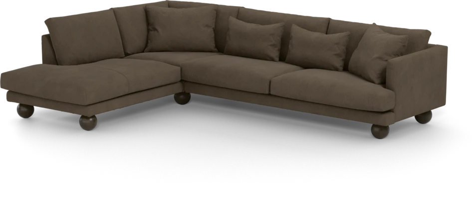 Harper - 3-sits soffa med divan vänster - Brun