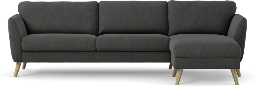 Bridge - 3-sits soffa med schäslong höger - Svart