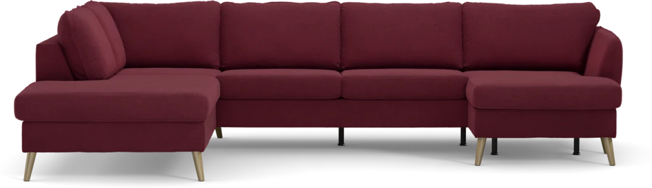 County - 3-sits soffa med divan vänster och schäslong höger - Röd