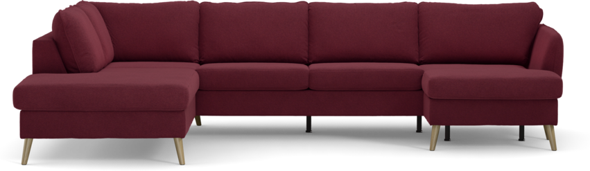 County - 3-sits soffa med divan vänster och schäslong höger - Röd