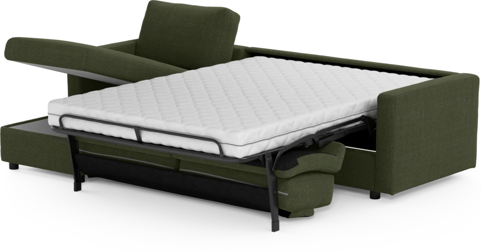 Lindö - Bäddsoffa 2,5-sits med schäslong, vändbar - Grön