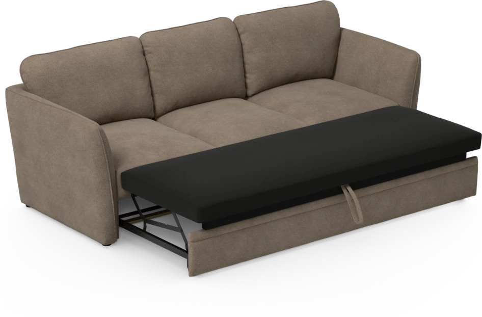 Öland - Bäddsoffa 3-sits, längsbäddad - Brun