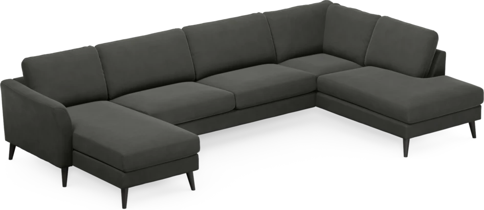 Bridge - 3-sits soffa med schäslong vänster och divan höger - Grå