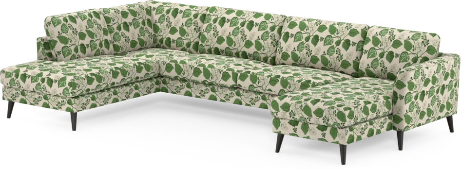 Bridge - 3-sits soffa med divan vänster och schäslong höger - Grön