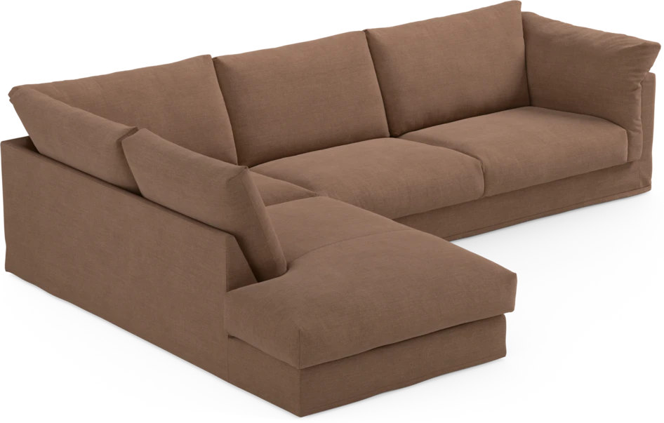 Cherrie - 3-sits soffa med divan vänster, med kappa - Orange