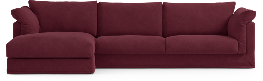 Cherrie Klädsel - 3-sits soffa med schäslong vänster - Röd