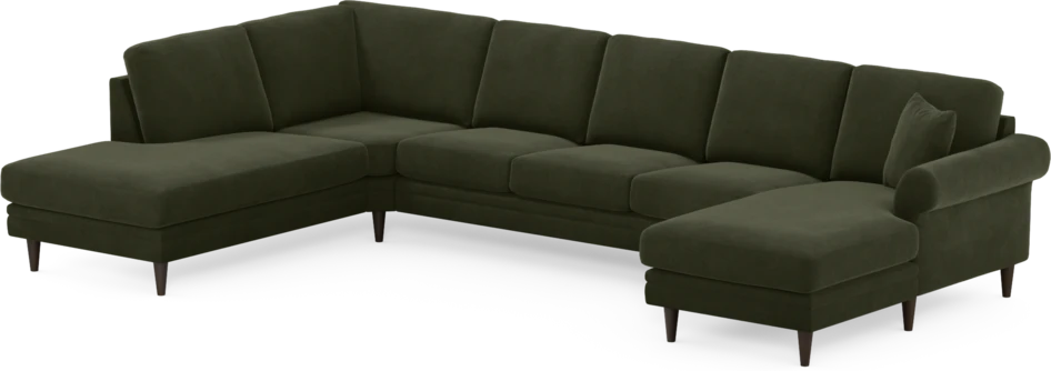 Eden - 3-sits soffa med divan vänster och schäslong höger - Grön