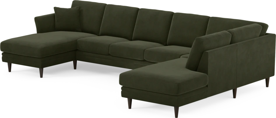 Eden - 3-sits soffa med schäslong vänster och divan höger - Grön