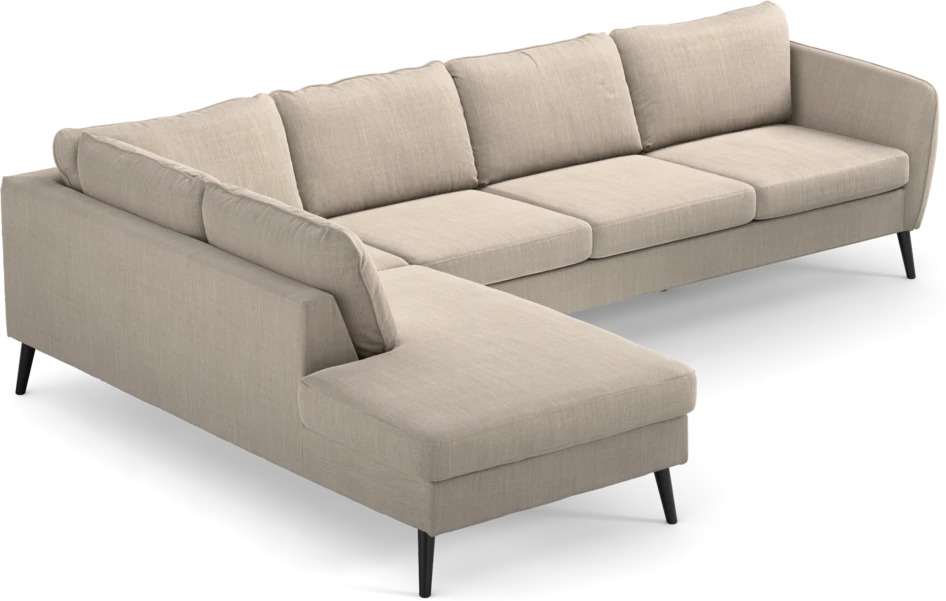County - 3-sits soffa med divan vänster - Beige