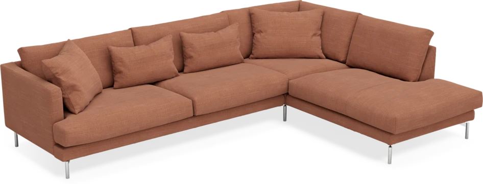 Harper - 3-sits soffa med divan höger - Orange