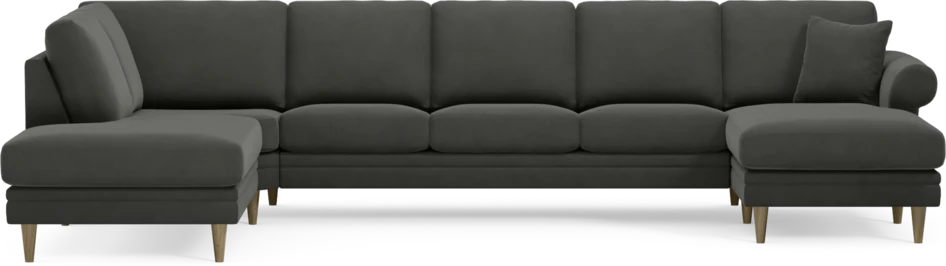 Eden - 3-sits soffa med divan vänster och schäslong höger - Grå
