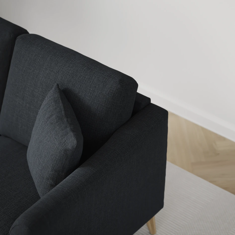Eden - 3-sits soffa svängd - Blå