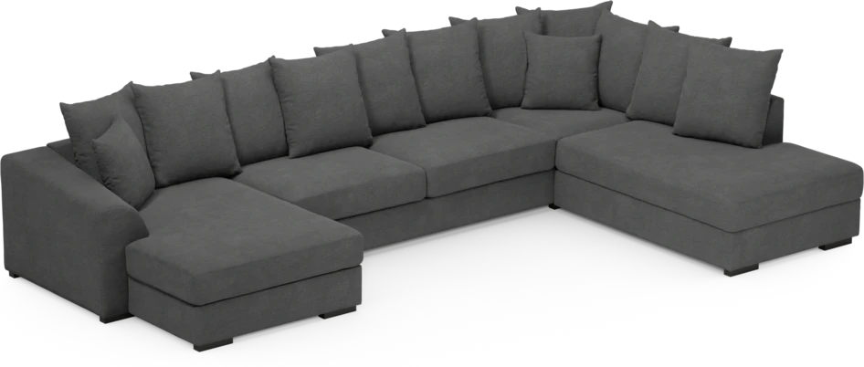Town - 3-sits soffa med divan höger och schäslong vänster - Grå