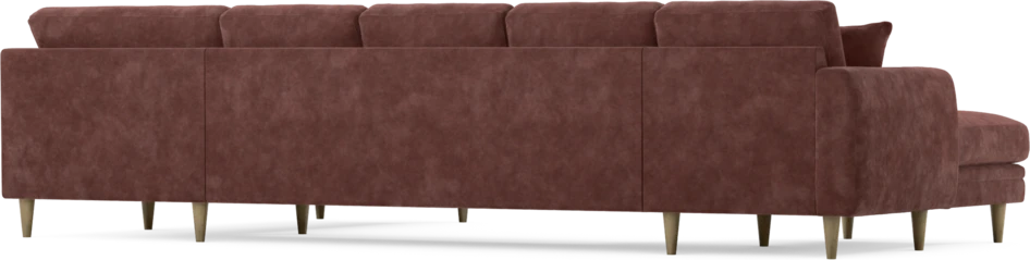 Eden - 3-sits soffa med schäslong vänster och divan höger - Röd
