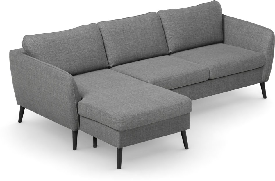 County - 3-sits soffa med flyttbar schäslong - Grå