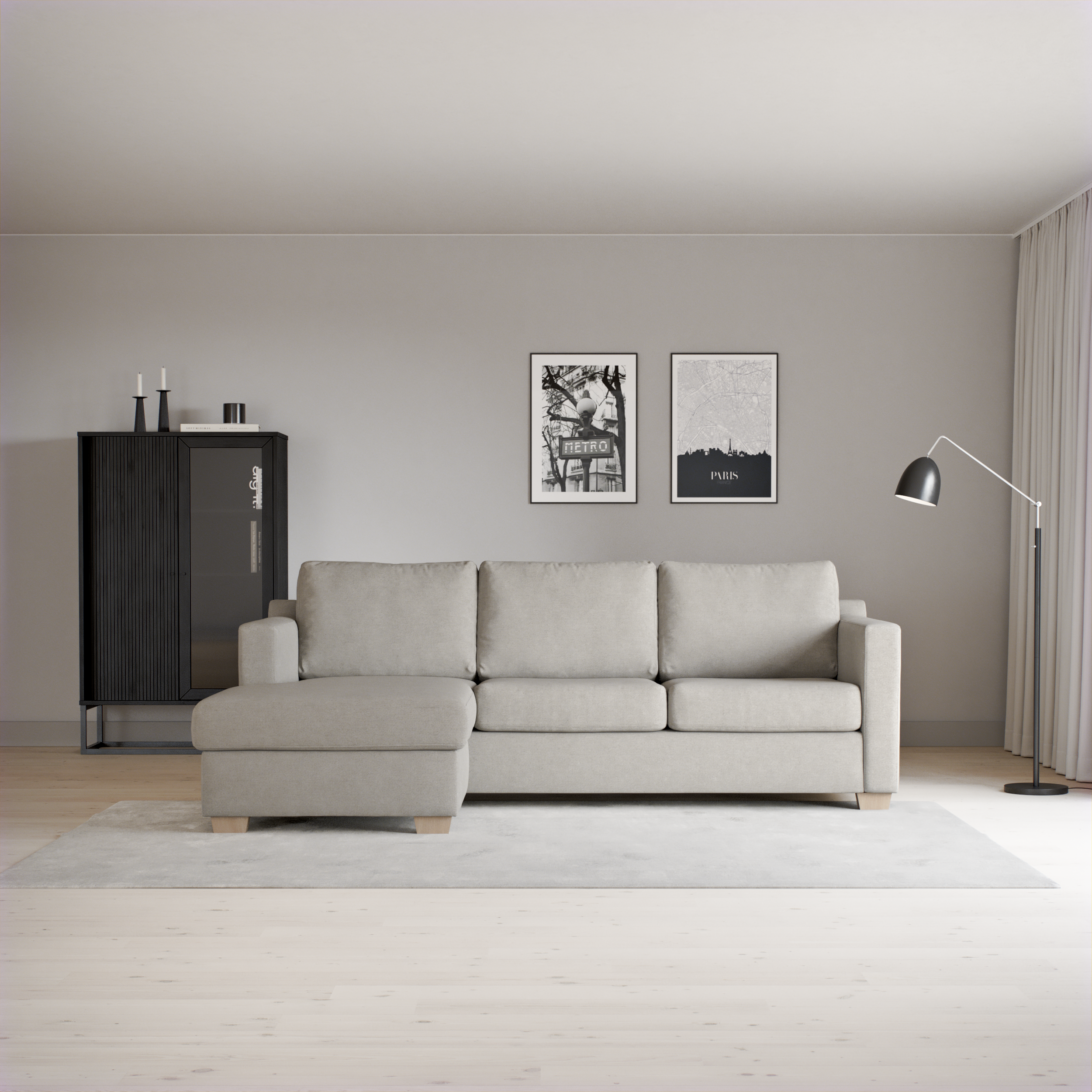 Friday, 3-sits soffa med schäslong vänster