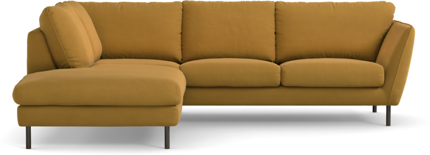 Madison Lux - 2-sits soffa med divan vänster - Gul