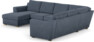 Friday - Hörnsoffa, 3+2-sits med schäslong vänster - Blå
