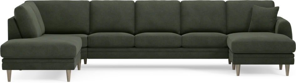 Eden - 3-sits soffa med divan vänster och schäslong höger - Grön