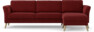 Bridge - 3-sits soffa med schäslong höger - Röd