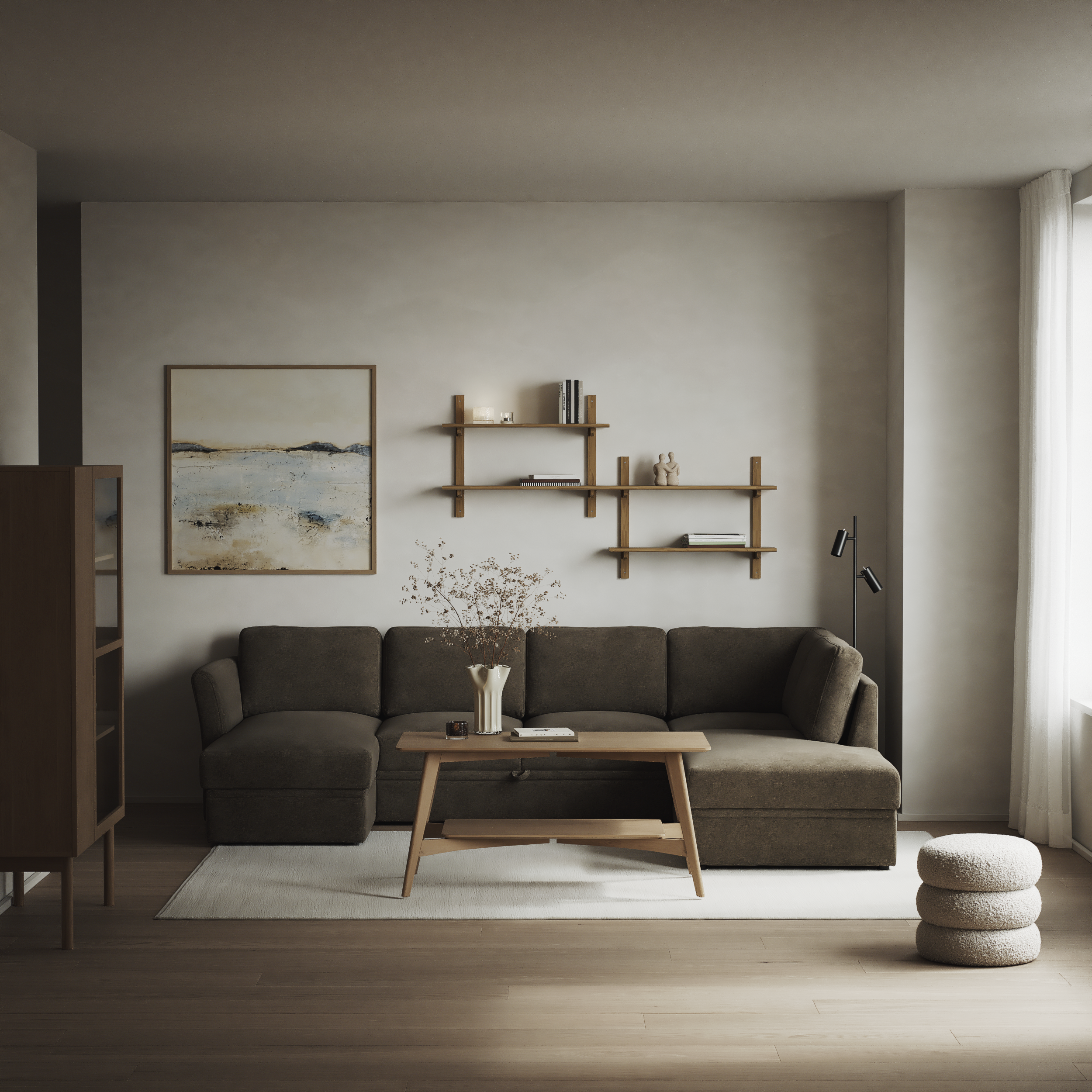 Öland - Bäddsoffa med schäslong vänster och divan höger - inspiration