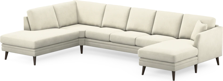 Eden - 3-sits soffa med divan vänster och schäslong höger - Vit