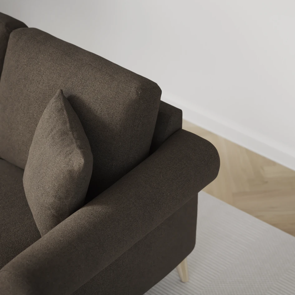Eden - 3-sits soffa med divan vänster och schäslong höger - Brun