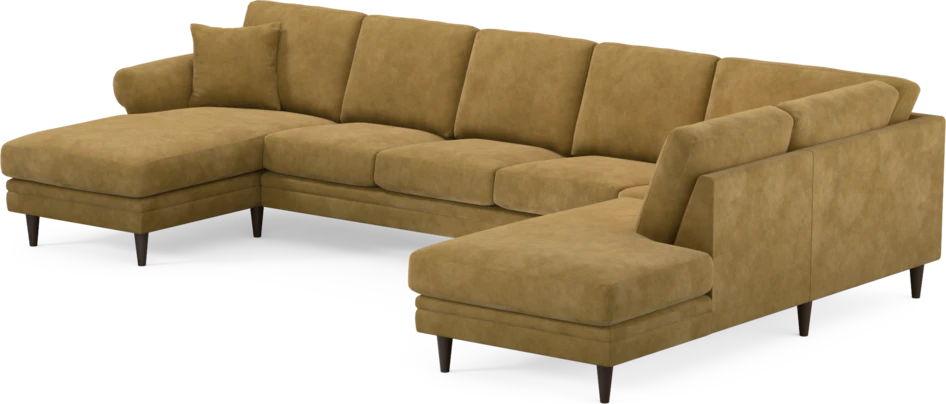 Eden - 3-sits soffa med schäslong vänster och divan höger - Gul