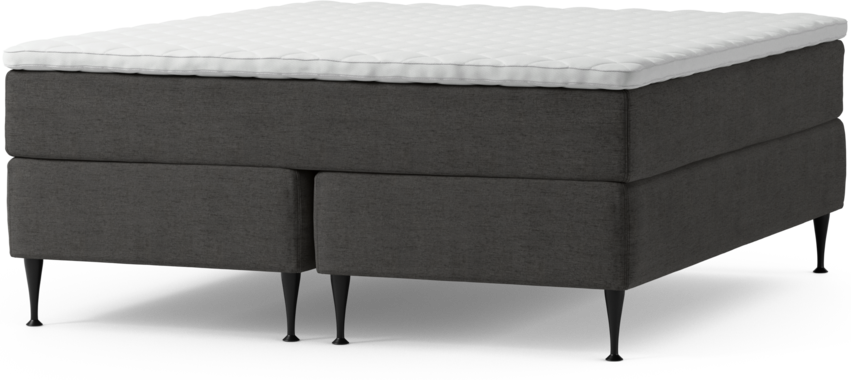 Delux Dream - Kontinentalsäng, dubbelsäng med bäddmadrass och sängben - Grå