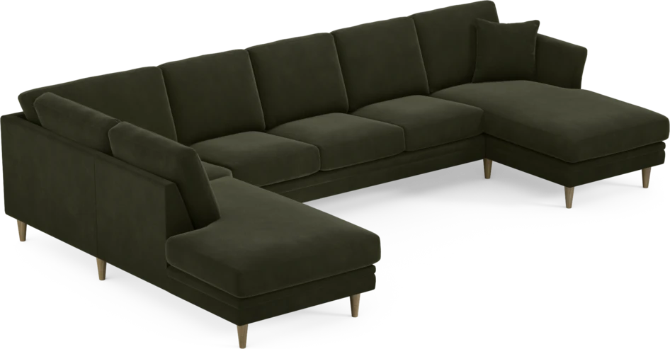Eden - 3-sits soffa med divan vänster och schäslong höger - Grön