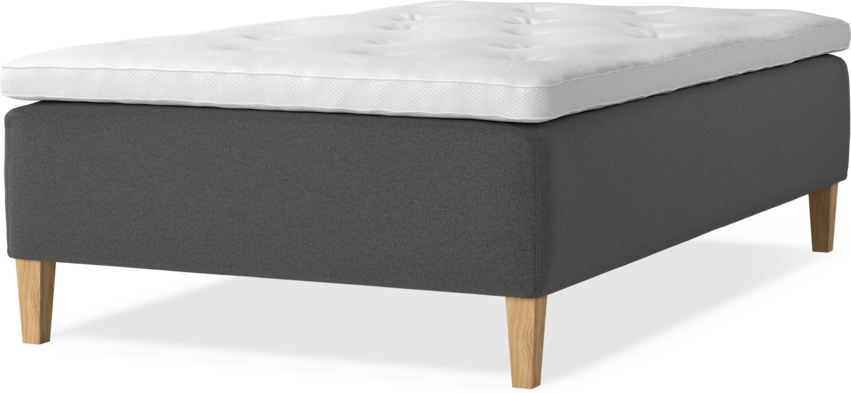 Delux Dream - Ramsäng, enkelsäng med bäddmadrass - Grå