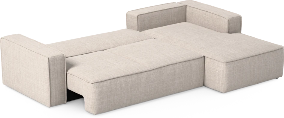 Ide - Bäddsoffa 3-sits med schäslong höger - Beige