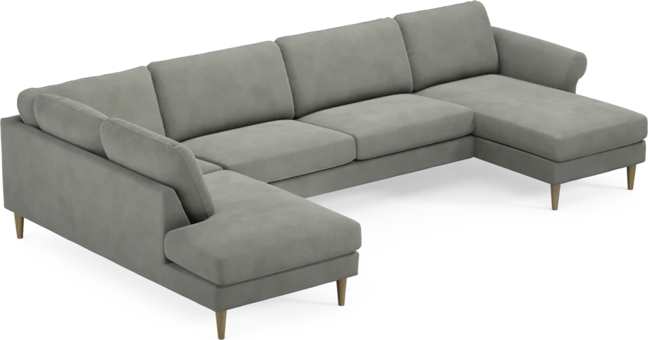 Bridge - 3-sits soffa med divan vänster och schäslong höger - Grå