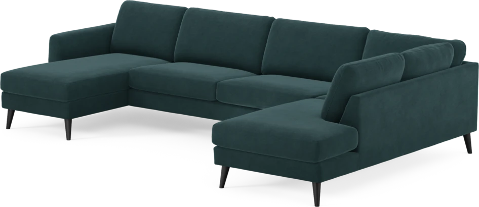 Bridge - 3-sits soffa med schäslong vänster och divan höger - Blå