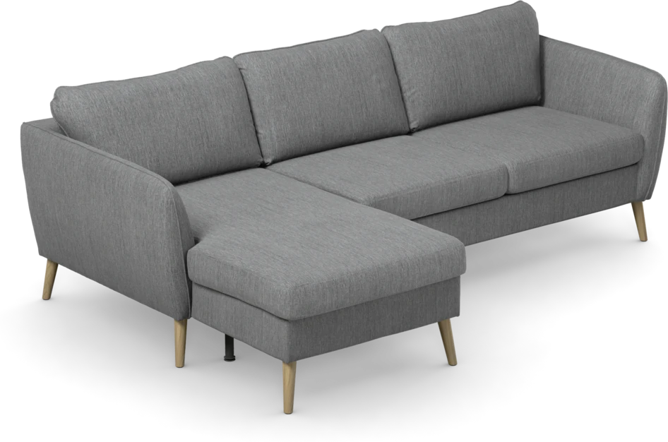 County - 3-sits soffa med flyttbar schäslong - Grå