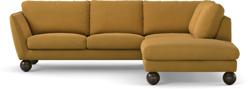 Madison Lux - 2-sits soffa med divan höger - Gul