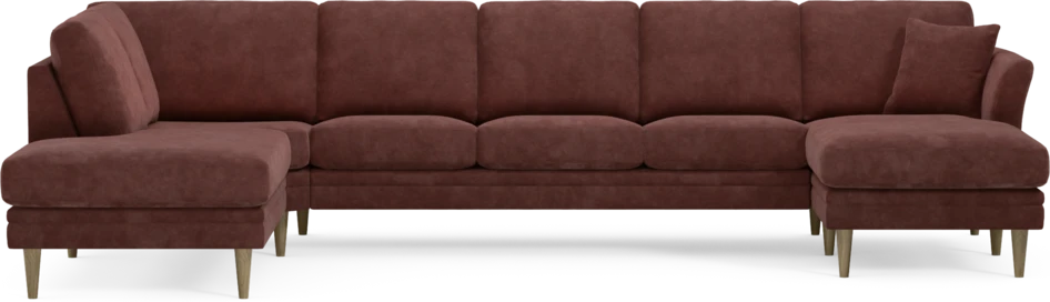 Eden - 3-sits soffa med divan vänster och schäslong höger - Röd
