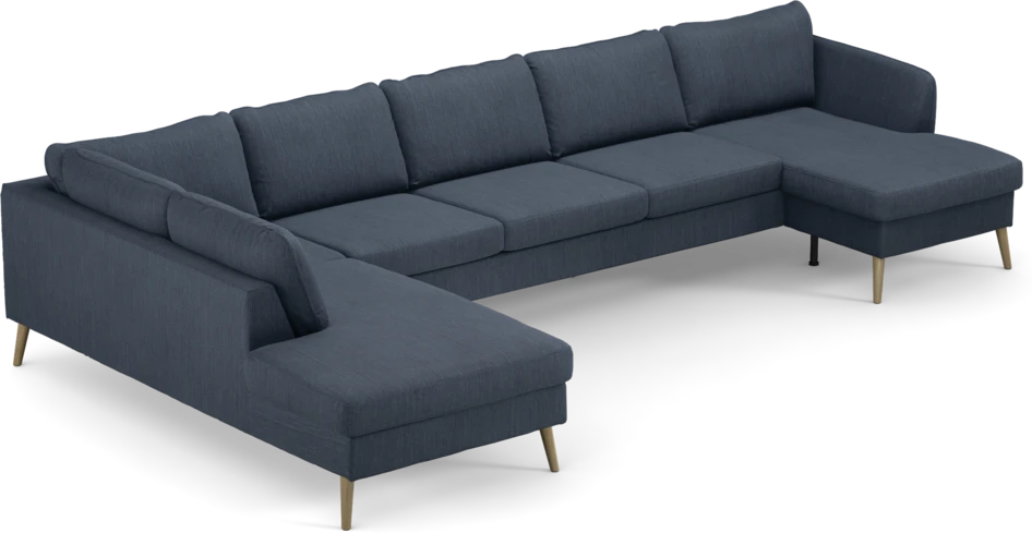 County - 4-sits soffa med divan vänster och schäslong höger - Blå