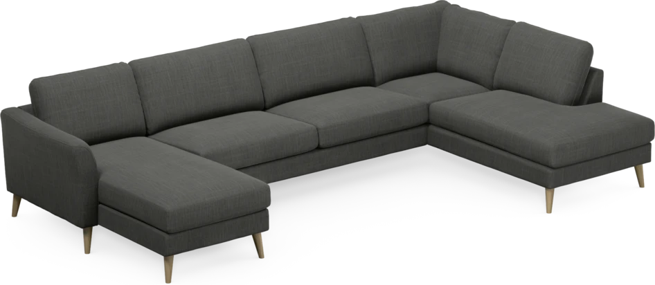 Bridge - 3-sits soffa med schäslong vänster och divan höger - Grå