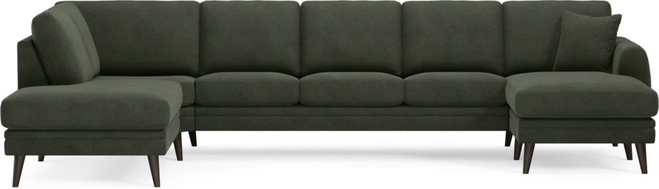 Eden - 3-sits soffa med divan vänster och schäslong höger - Grön
