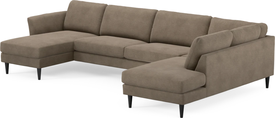 Bridge - 3-sits soffa med schäslong vänster och divan höger - Brun