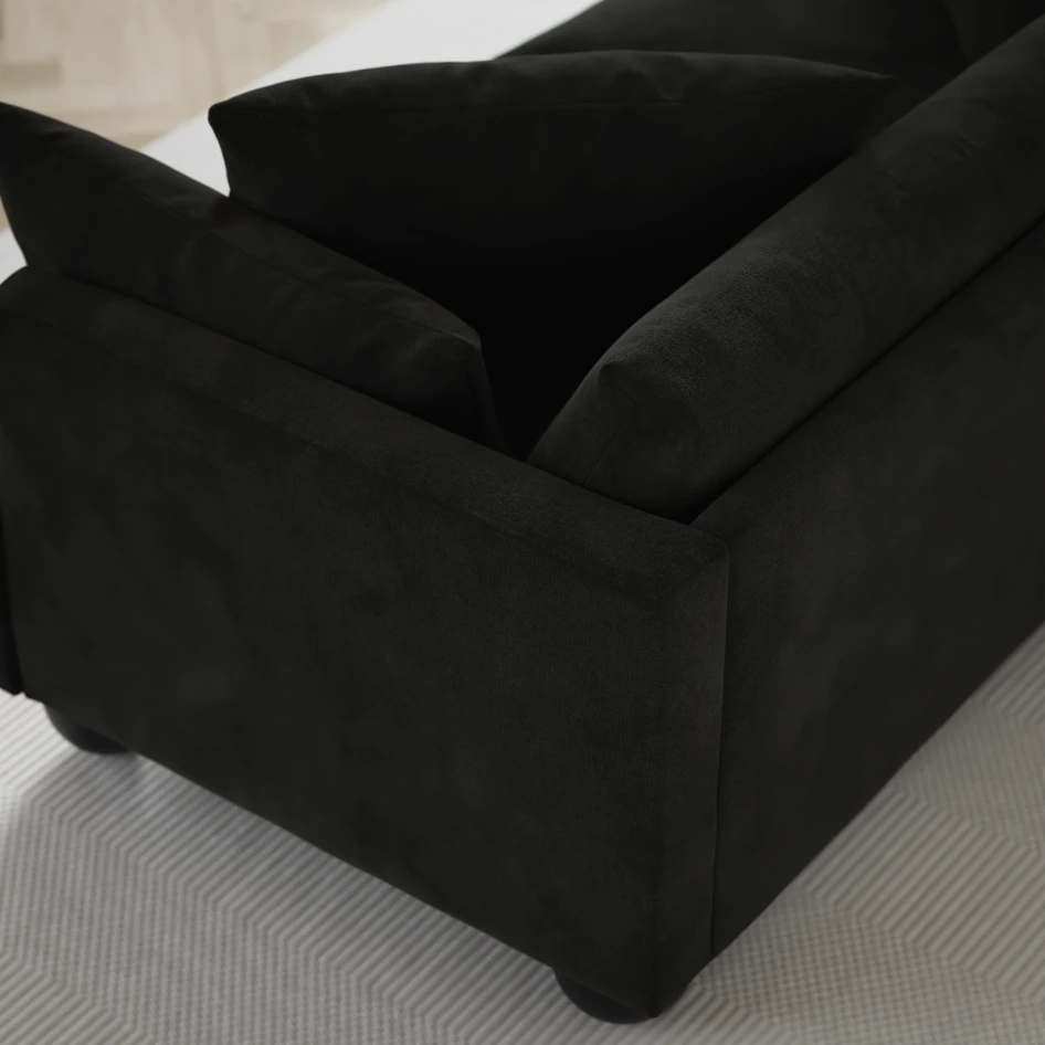 Harper - 3-sits soffa med divan vänster - Svart