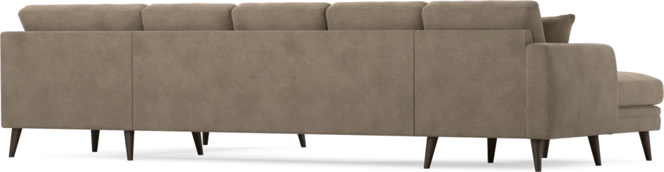 Eden - 3-sits soffa med schäslong vänster och divan höger - Brun