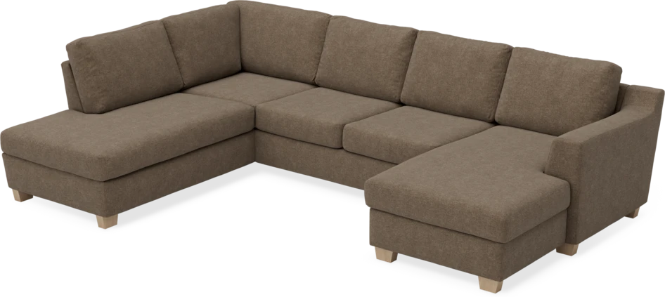 Friday - 3-sits soffa med divan vänster och schäslong höger - Brun
