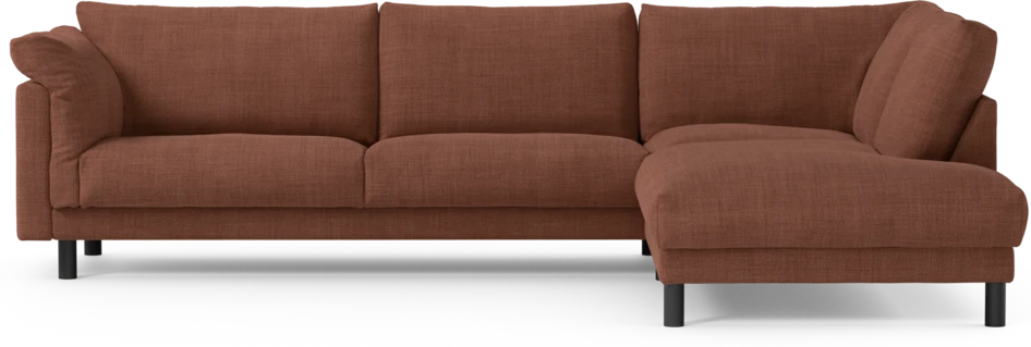 Cherrie - 3-sits soffa med divan höger, fast klädsel - Orange