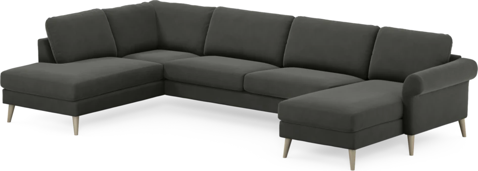 Bridge - 3-sits soffa med divan vänster och schäslong höger - Grå